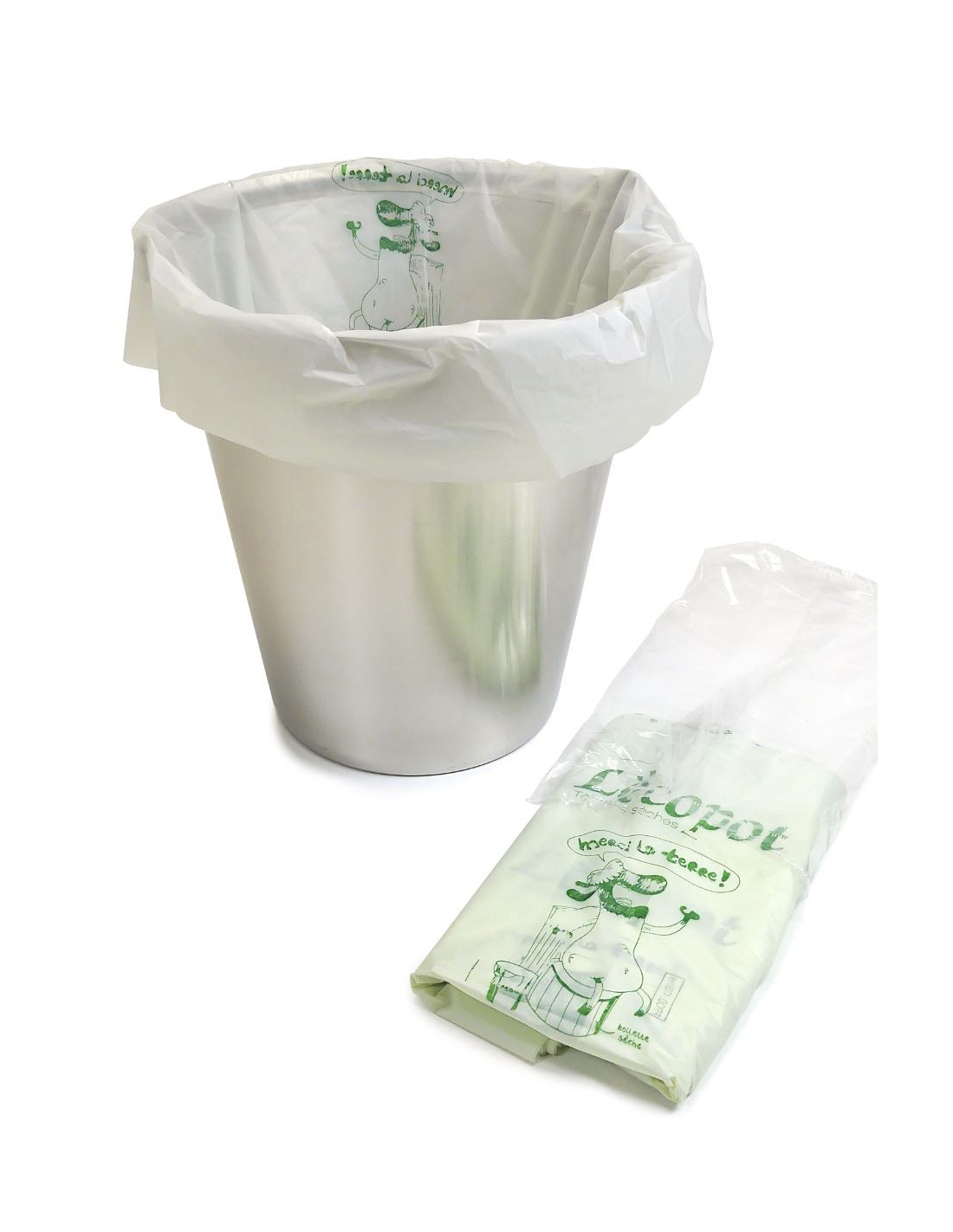 Sacs à déchets 80L blanc biodégradable et compostable (le carton