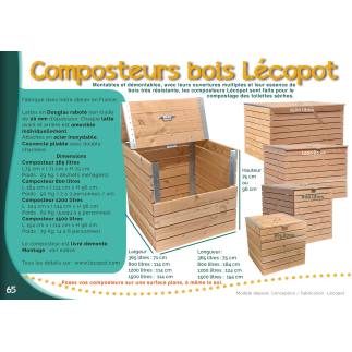 365 Liter wood and steel composter made in France