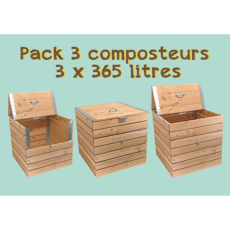 Pack 3 Douglas Composters 3 x 365 liters