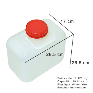 Bidon 10 litres en plastique alimentaire