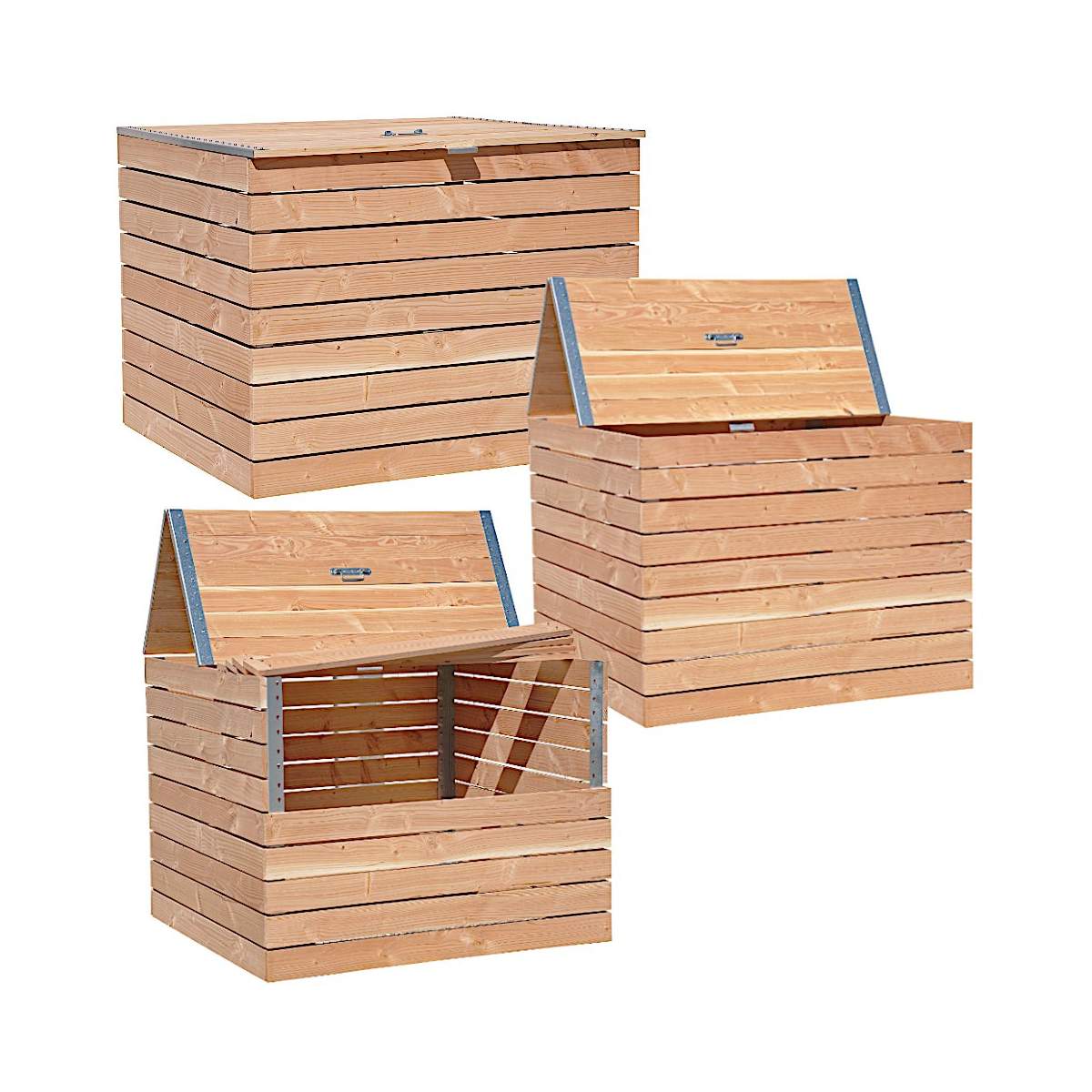 Pack 3 Composteurs en bois Douglas 3 x 1200 litres