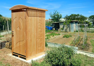 Toilette sèche d'intérieur en bois d'épicéa 50 x 70 cm - Papillon - Lécopot
